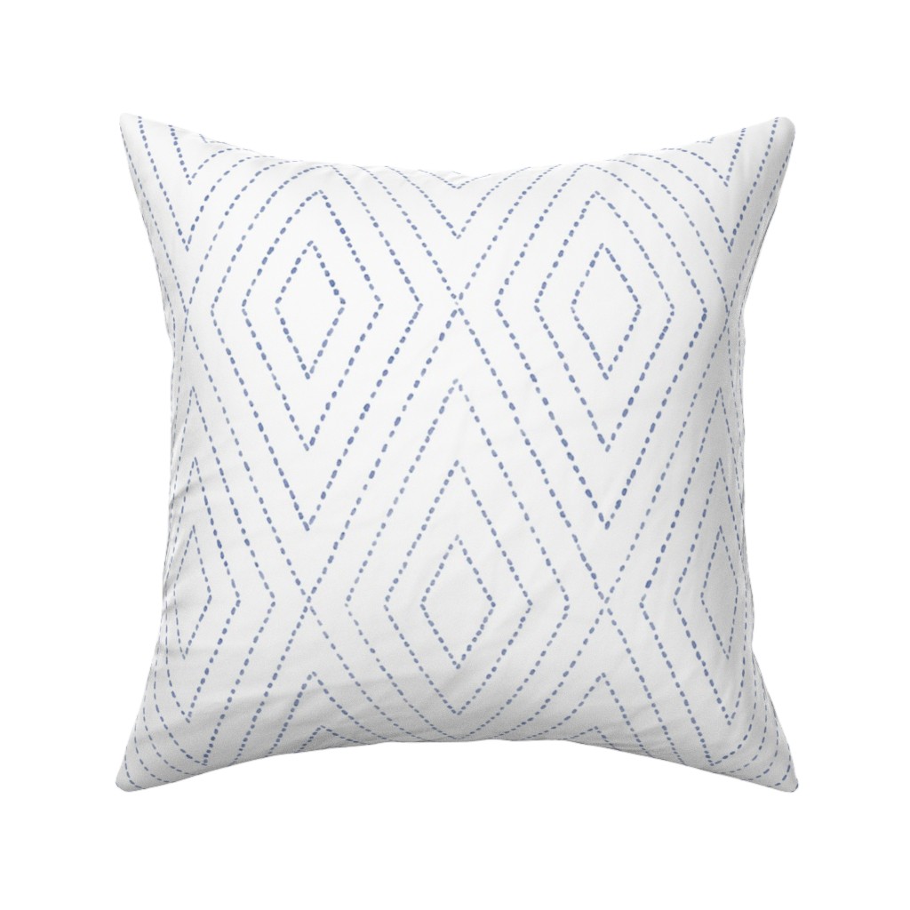 Painted Diamond Dash Pillow, Woven, White, 16x16, Double Sided, White, Iron