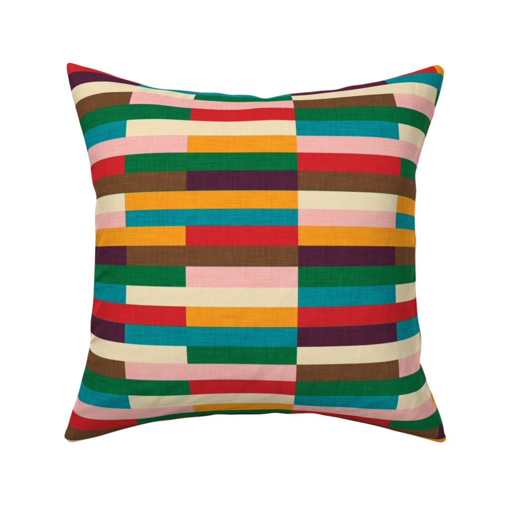 Kilim - Stripe - Multi Pillow, Woven, White, 16x16, Double Sided, Multicolor
