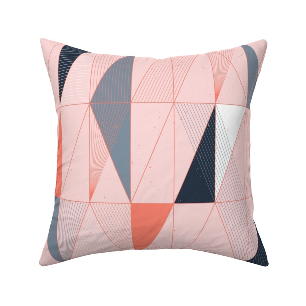 Mod Deco Miami Sunset - Multi Pillow, Woven, White, 16x16, Double Sided, Pink