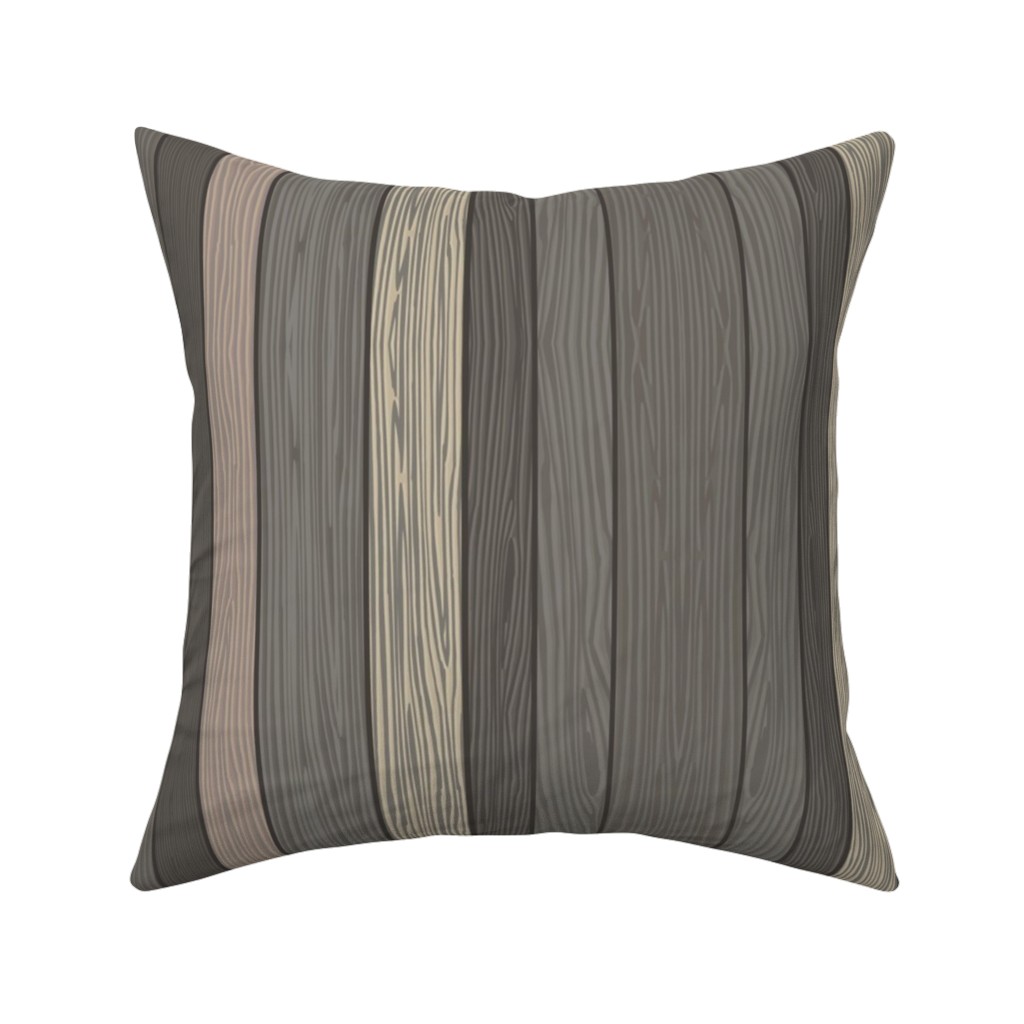 Old Wood Planks Driftwood - Brown Pillow, Woven, White, 16x16, Double Sided, Brown, Brown