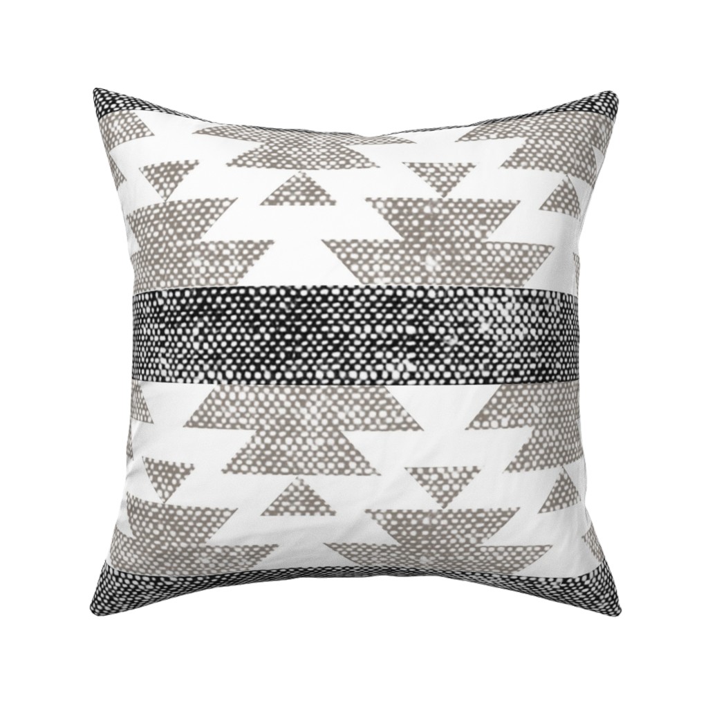 Aztec Woven - Neutral Pillow, Woven, White, 16x16, Double Sided, Gray