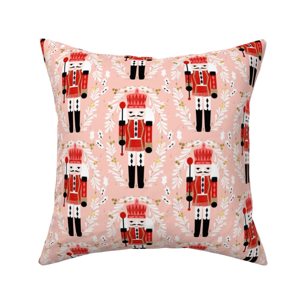 Nutcracker Christmas - Pink Pillow, Woven, White, 16x16, Double Sided, Pink, Bright Pink