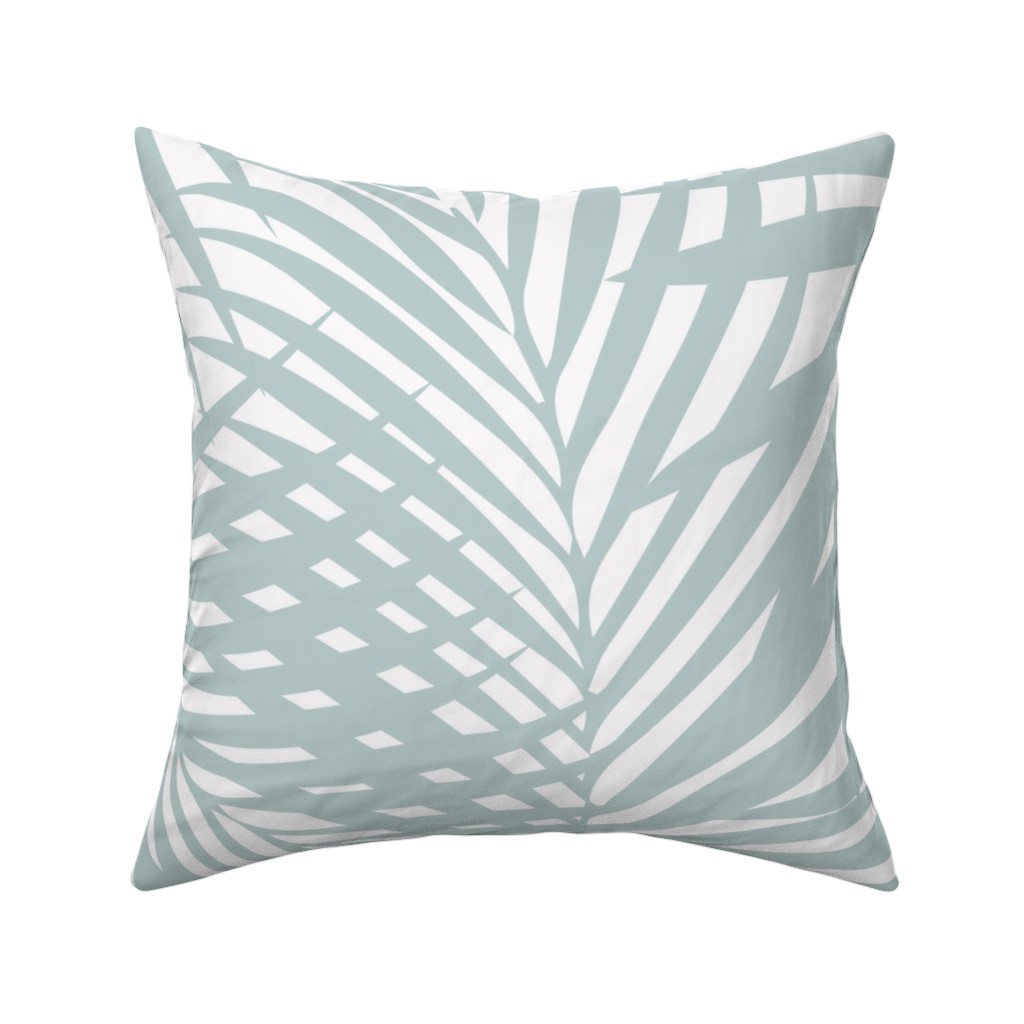 Fronds - Palladian Blue Pillow, Woven, White, 16x16, Double Sided, Blue, True Blue