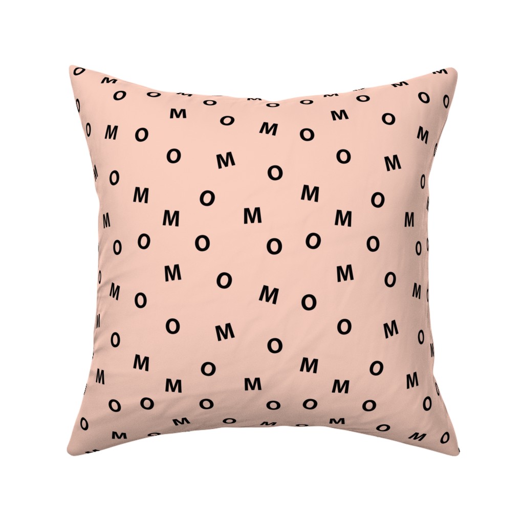 Sweet Mom Typography - Pale Nude Pillow, Woven, White, 16x16, Double Sided, Pink