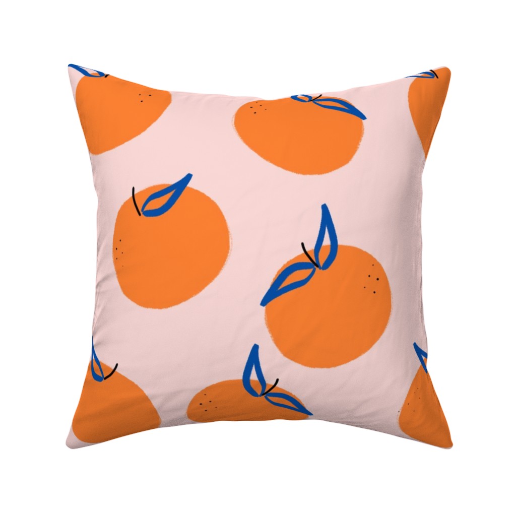 Clementines - Orange Pillow, Woven, White, 16x16, Double Sided, Orange, Orange