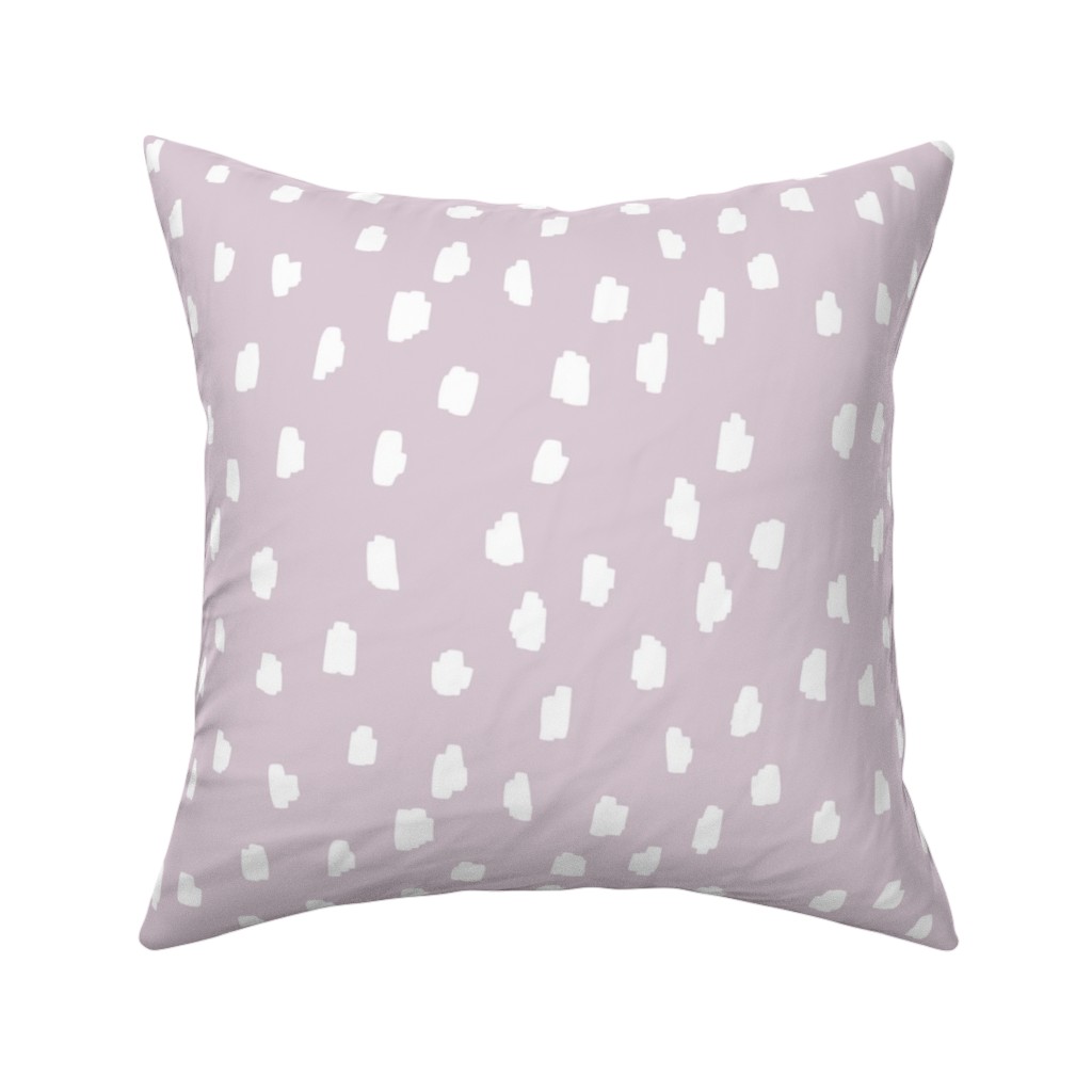 Scattered Marks - White on Lilac Pillow, Woven, White, 16x16, Double Sided, Purple, Purple