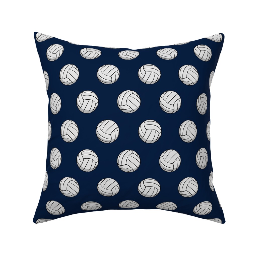 Volleyball - Blue Pillow, Woven, White, 16x16, Double Sided, Blue, True Blue