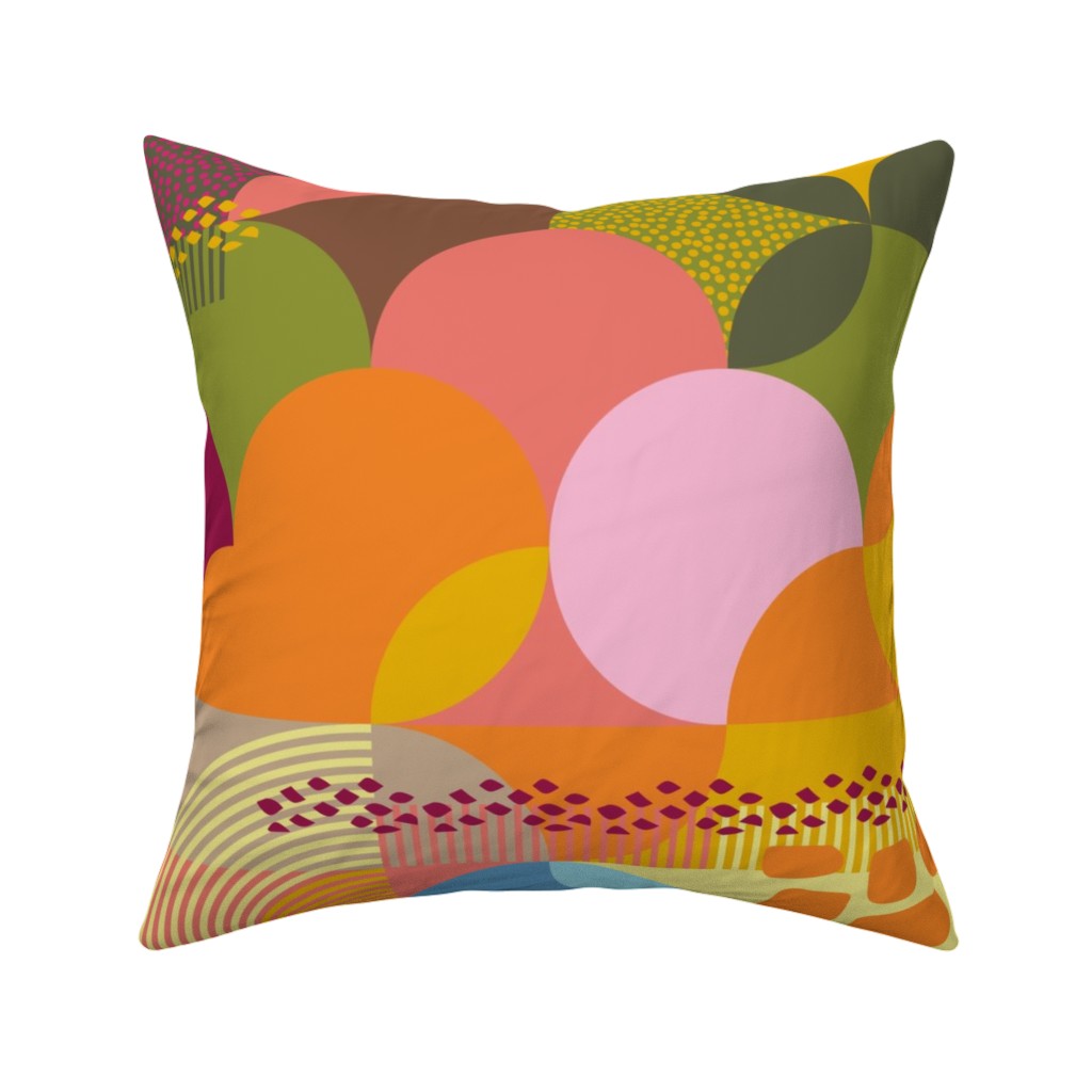 Summertime - Multi Pillow, Woven, White, 16x16, Double Sided, Multicolor