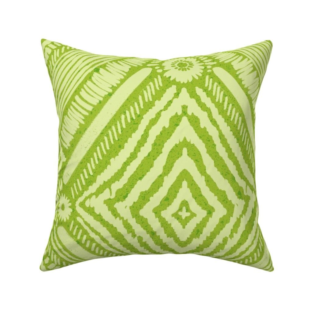 Textural Diamonds - Green Pillow, Woven, White, 16x16, Double Sided, Green, Classic Green