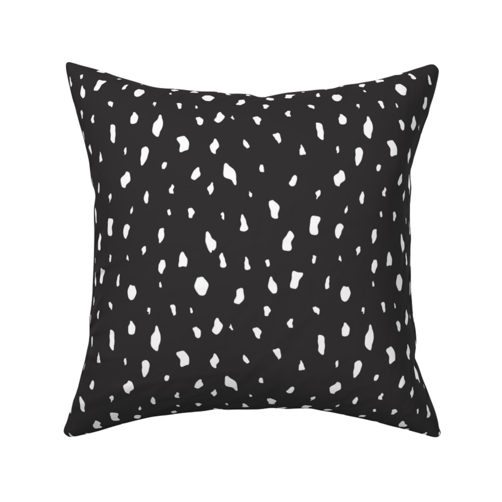 Chipped - Black and White Pillow, Woven, White, 16x16, Double Sided, Black