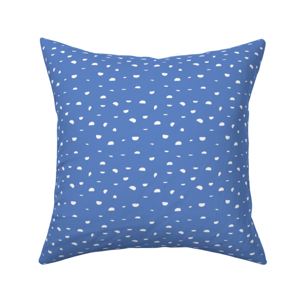 Shells - Blue Pillow, Woven, White, 16x16, Double Sided, Blue, True Blue