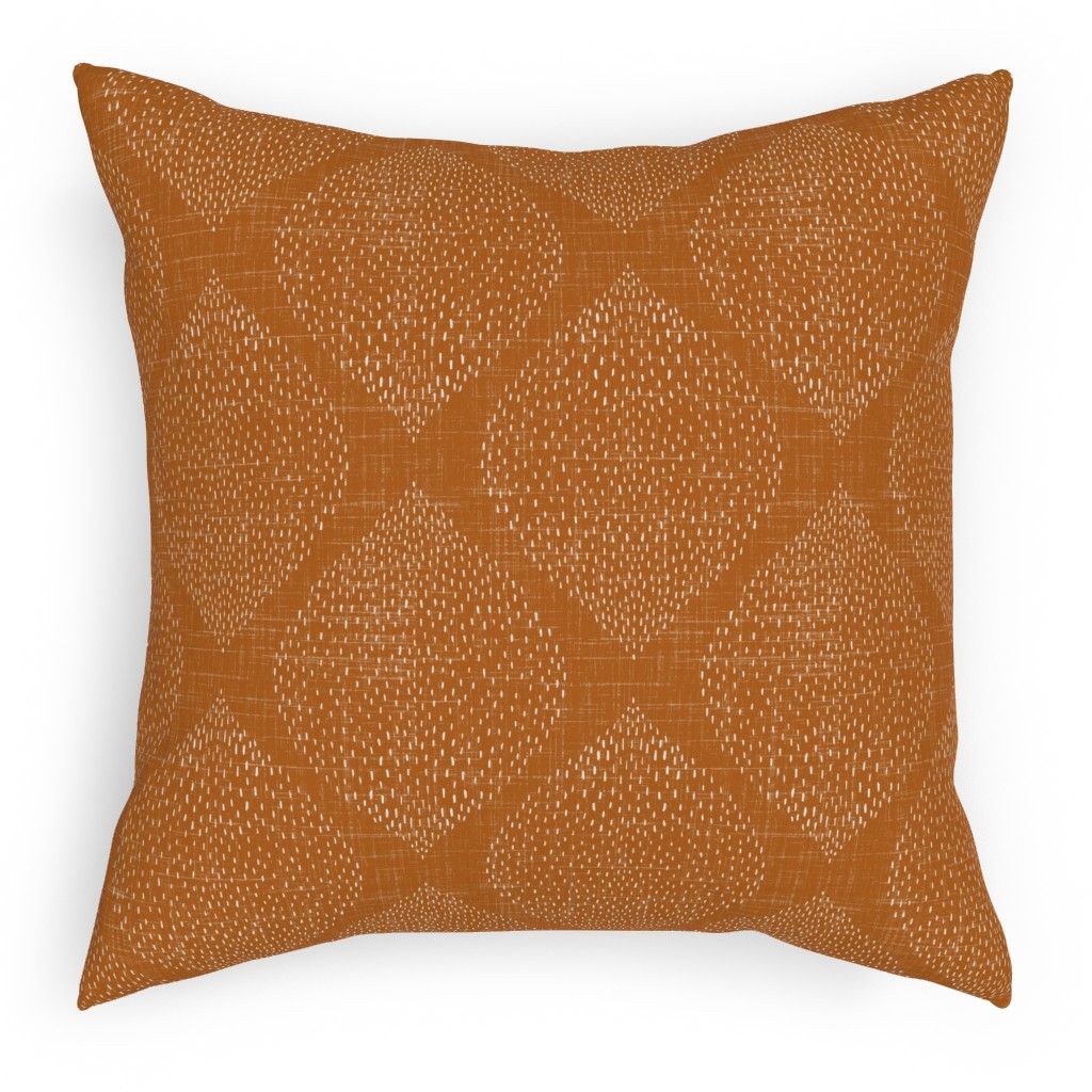 Minimalist Ogee - Burnt Orange Pillow, Woven, White, 18x18, Double Sided, Orange, Orange