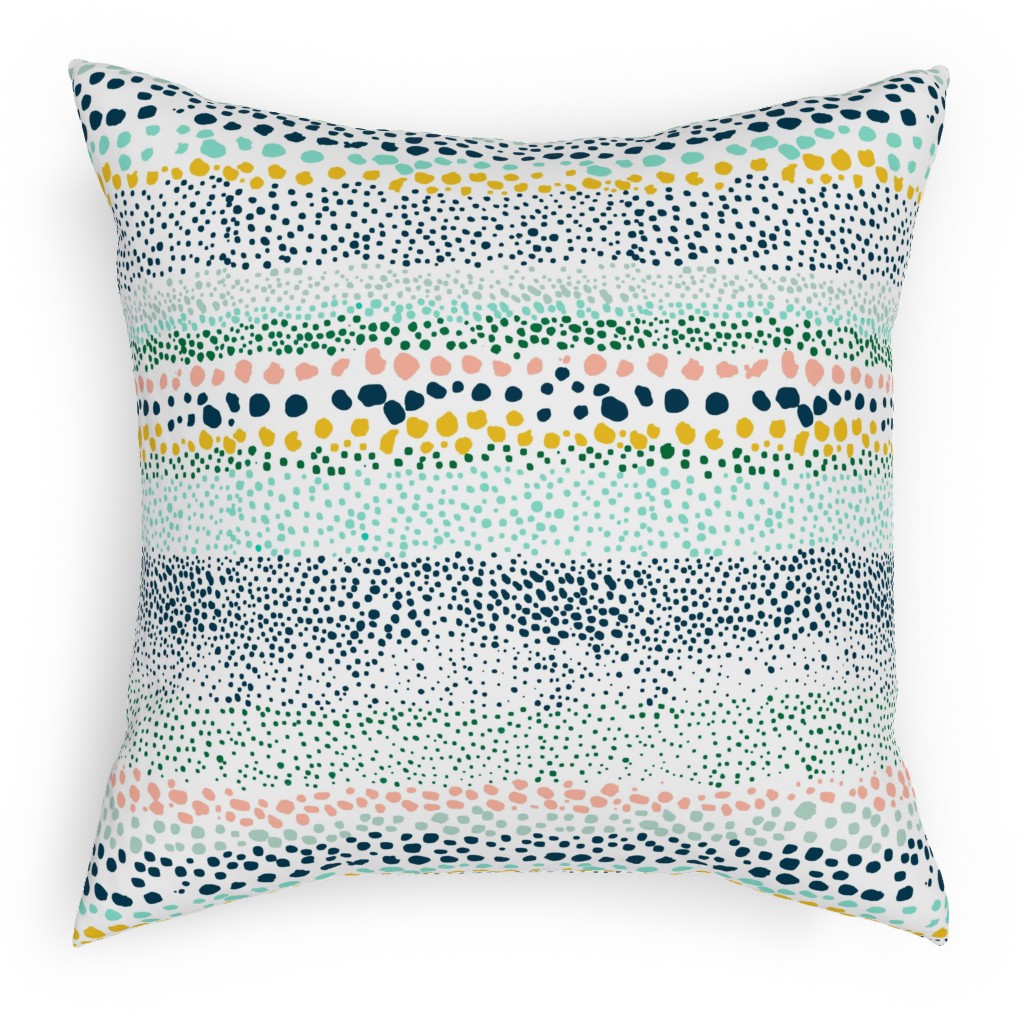 Little Textured Dots - Multi Pillow, Woven, White, 18x18, Double Sided, Multicolor