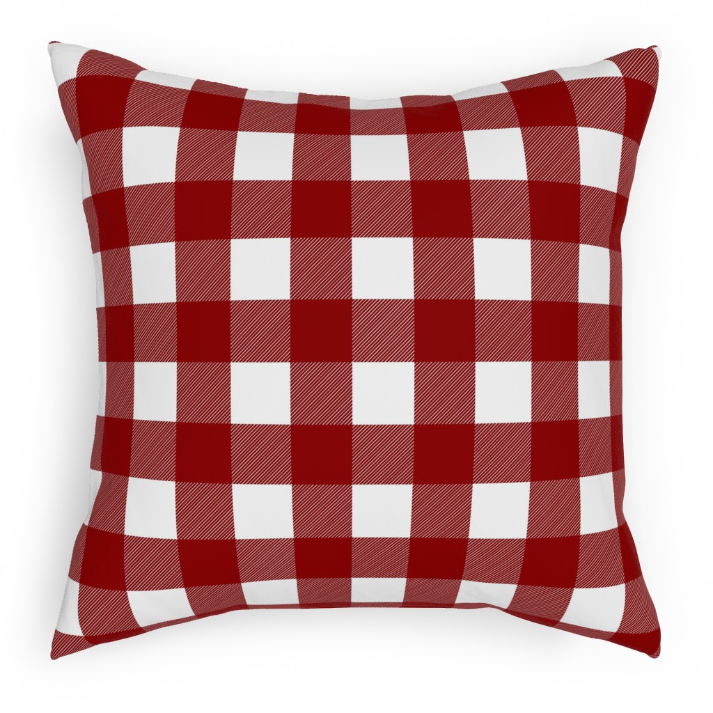 Buffalo Plaid - Red Pillow, Woven, White, 18x18, Double Sided, Red, Red