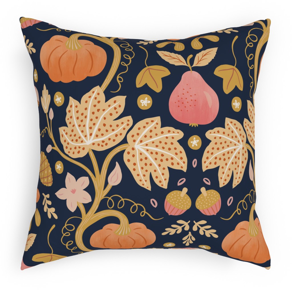 Autumn Gold - Multi Pillow, Woven, White, 18x18, Double Sided, Orange, Orange