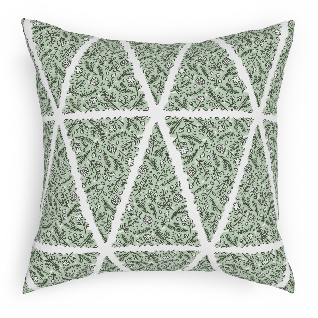 O Christmas Tree, O Christmas Tree - Green Pillow, Woven, White, 18x18, Double Sided, Green, Classic Green