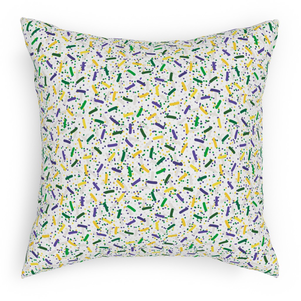 Rainbow Sprinkles Pillow, Woven, White, 18x18, Double Sided, Multicolor, White