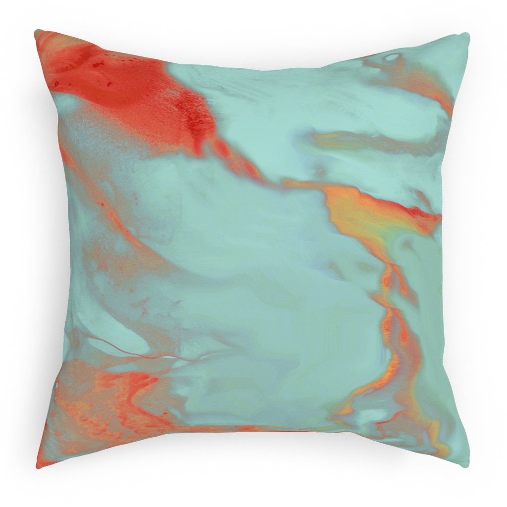 Abstract Watercolor - Multi Pillow, Woven, White, 18x18, Double Sided, Blue