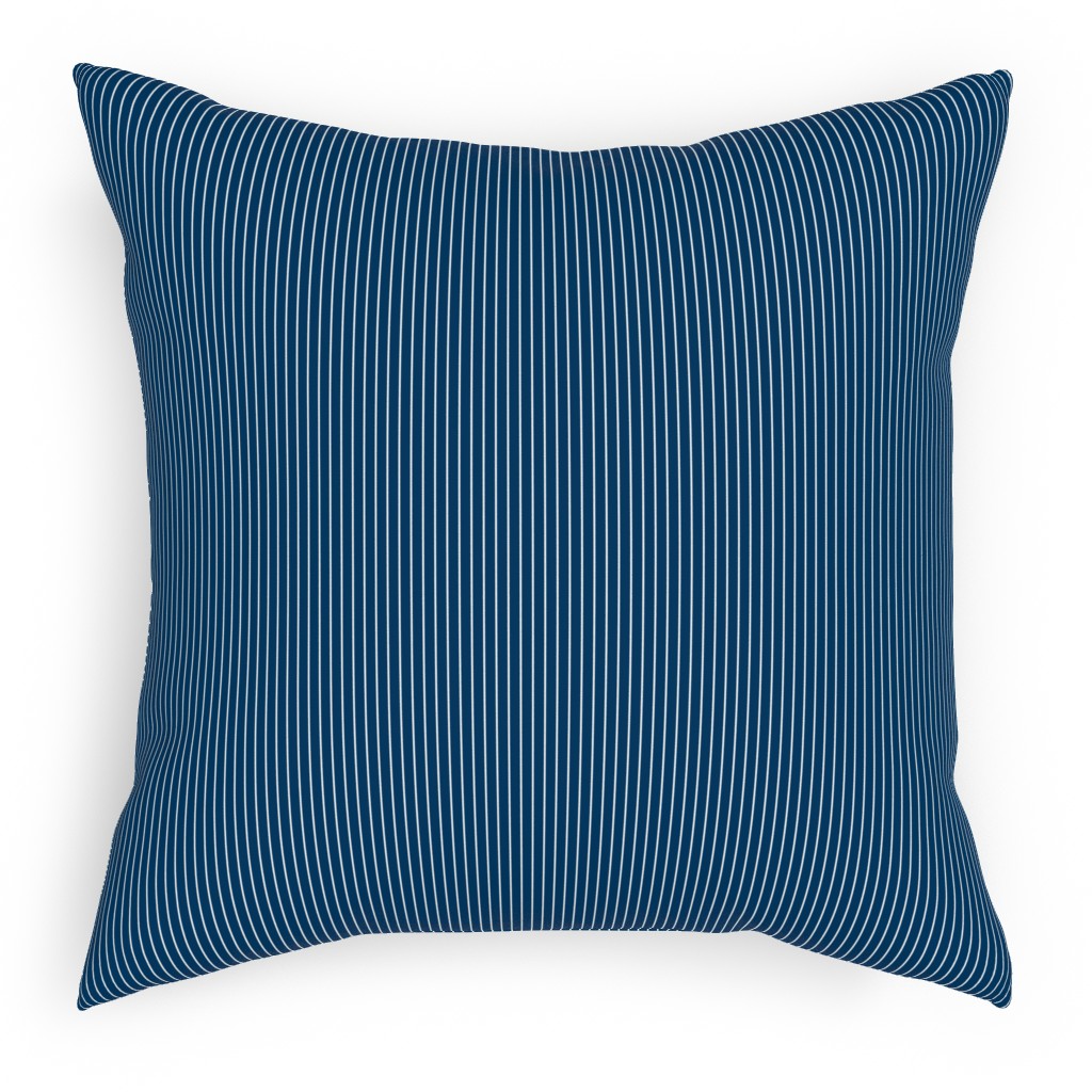 Tennessee Pin Stripe Pillow, Woven, White, 18x18, Double Sided, Blue