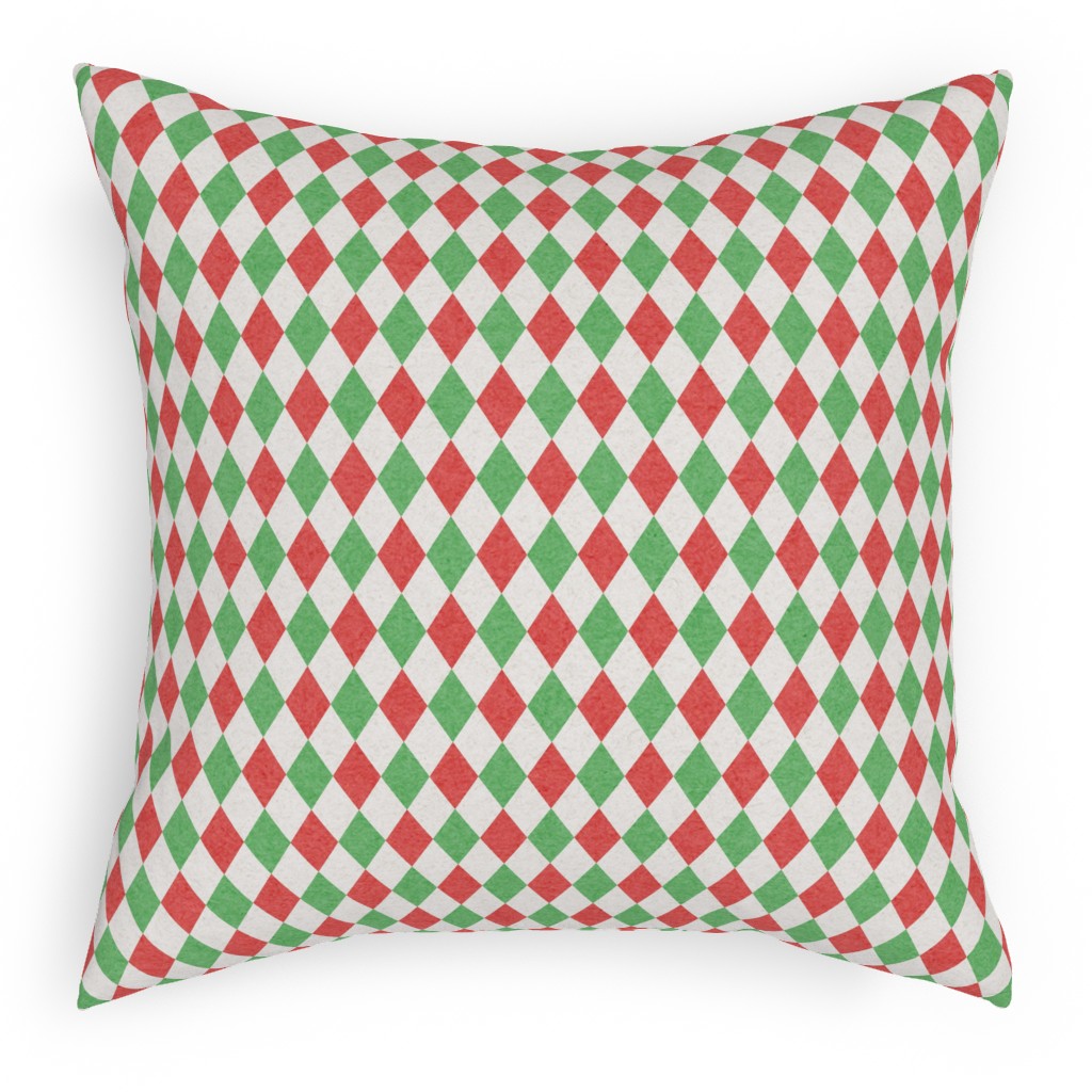 Christmas Diamonds Pillow, Woven, White, 18x18, Double Sided, Multicolor