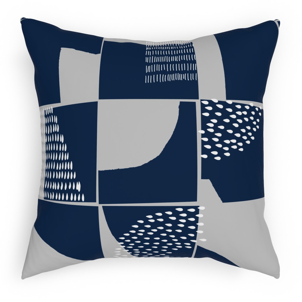 Abstract Textures - Blue Pillow, Woven, White, 18x18, Double Sided, Blue