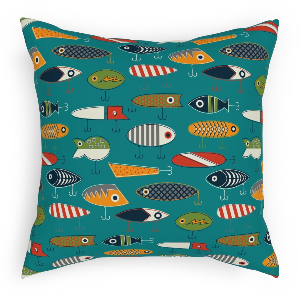 Hooked Up Pillow, Woven, White, 18x18, Double Sided, Multicolor, Seascape