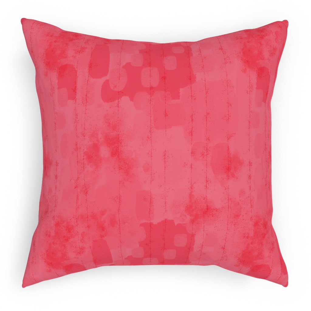 Watermelon Grunge - Pink Pillow, Woven, White, 18x18, Double Sided, Pink, Bright Pink