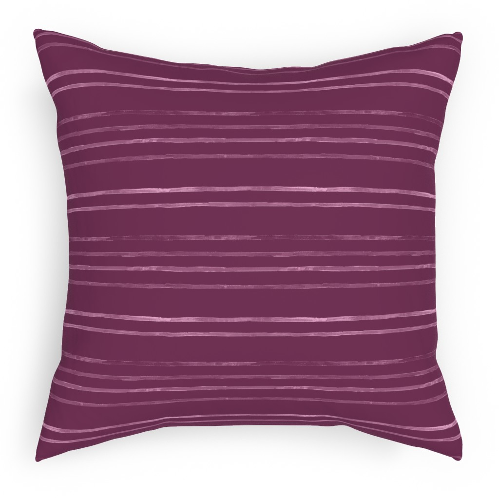 Take Flight Stripe - Rasberry Pillow, Woven, White, 18x18, Double Sided, Purple, Purple