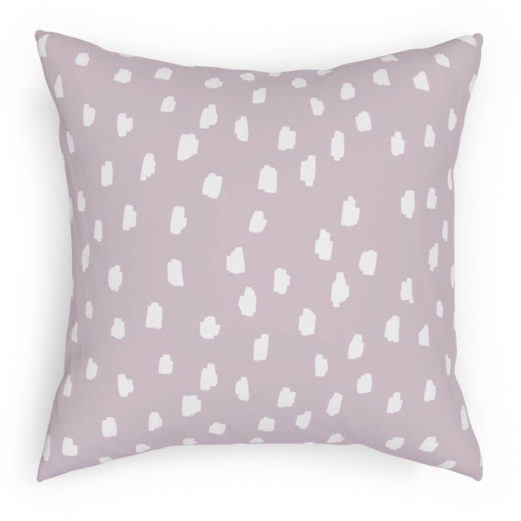 Scattered Marks - White on Lilac Pillow, Woven, White, 18x18, Double Sided, Purple