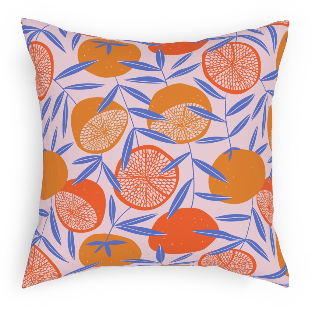 Pop Art Grapefruits - Multi Pillow, Woven, White, 18x18, Double Sided, Orange