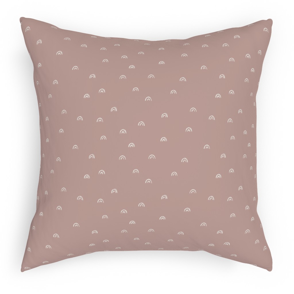 Freehand Rainbows Pillow, Woven, White, 18x18, Double Sided, Pink