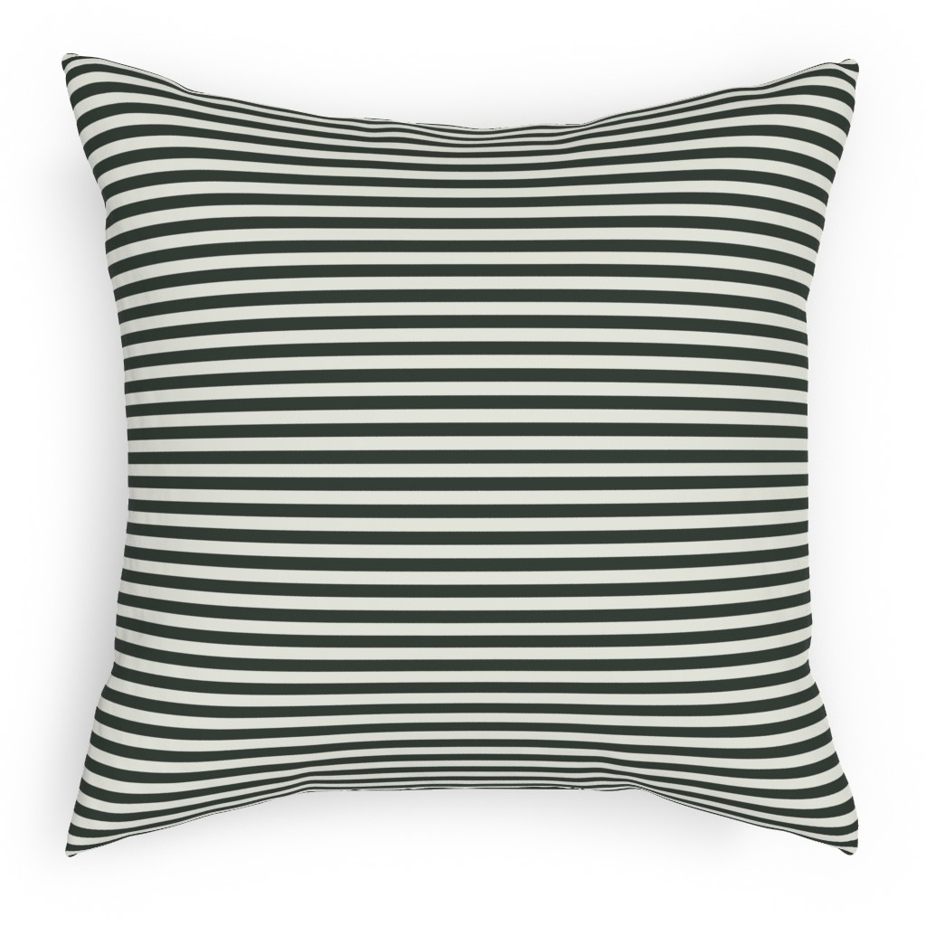 Stripe - Black and Cream Pillow, Woven, White, 18x18, Double Sided, Black