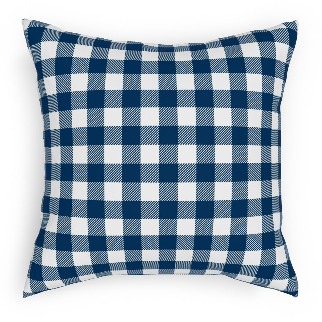 Buffalo Plaid Pillow, Woven, White, 18x18, Double Sided, Blue, Imperial