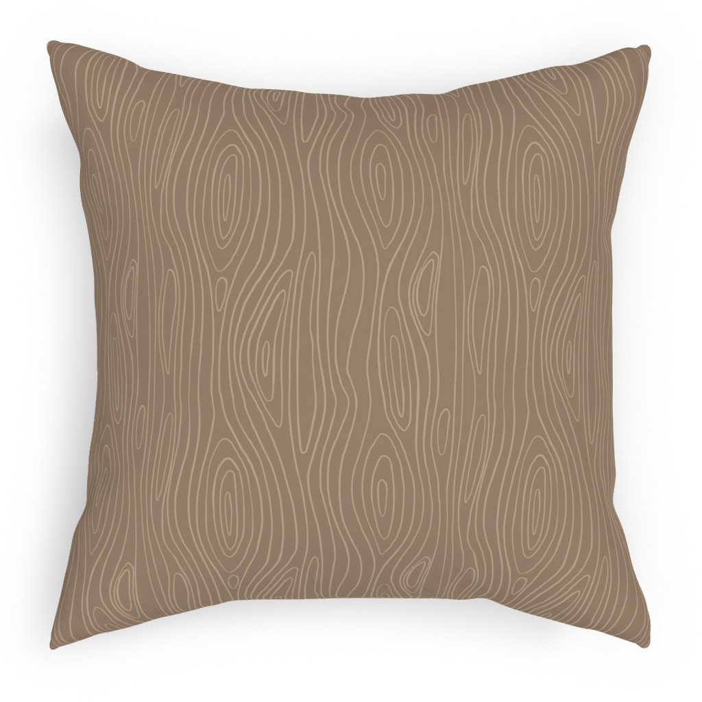 Wood Grain Pillow, Woven, White, 18x18, Double Sided, Brown, Cafe