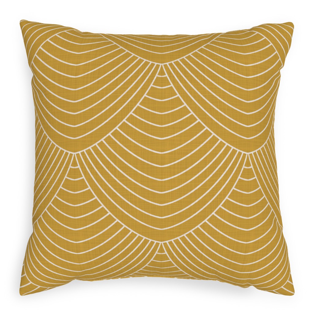 Gabrielle - Yellow Pillow, Woven, White, 20x20, Double Sided, Yellow