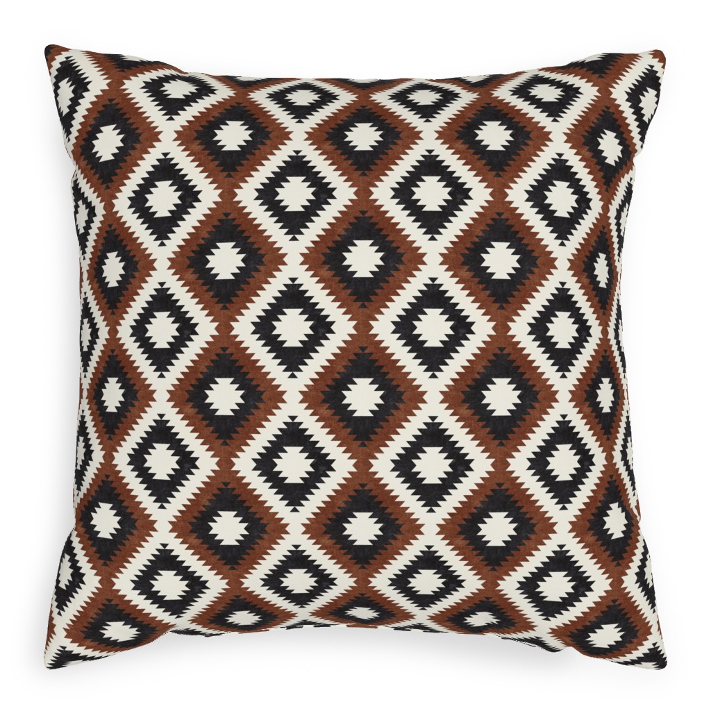 Aztec - Neutrals Pillow, Woven, White, 20x20, Double Sided, Brown