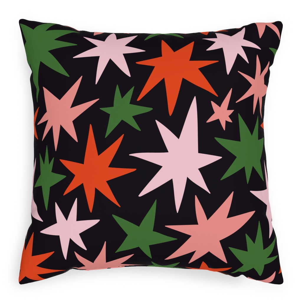 Christmas Stars - Multi Pillow, Woven, White, 20x20, Double Sided, Multicolor
