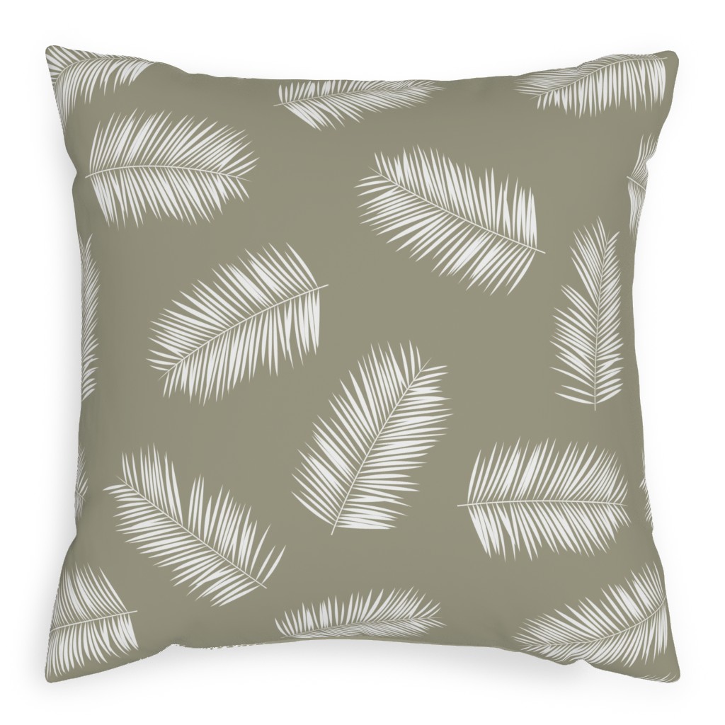 Aloha Hawaii Island Vibes - Green Pillow, Woven, White, 20x20, Double Sided, Green