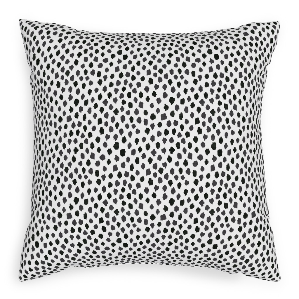 Inky Spots - Black and White Pillow, Woven, White, 20x20, Double Sided, White