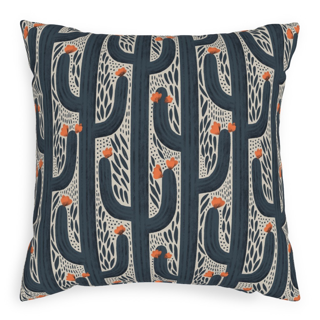 Blue Cactus Pillow