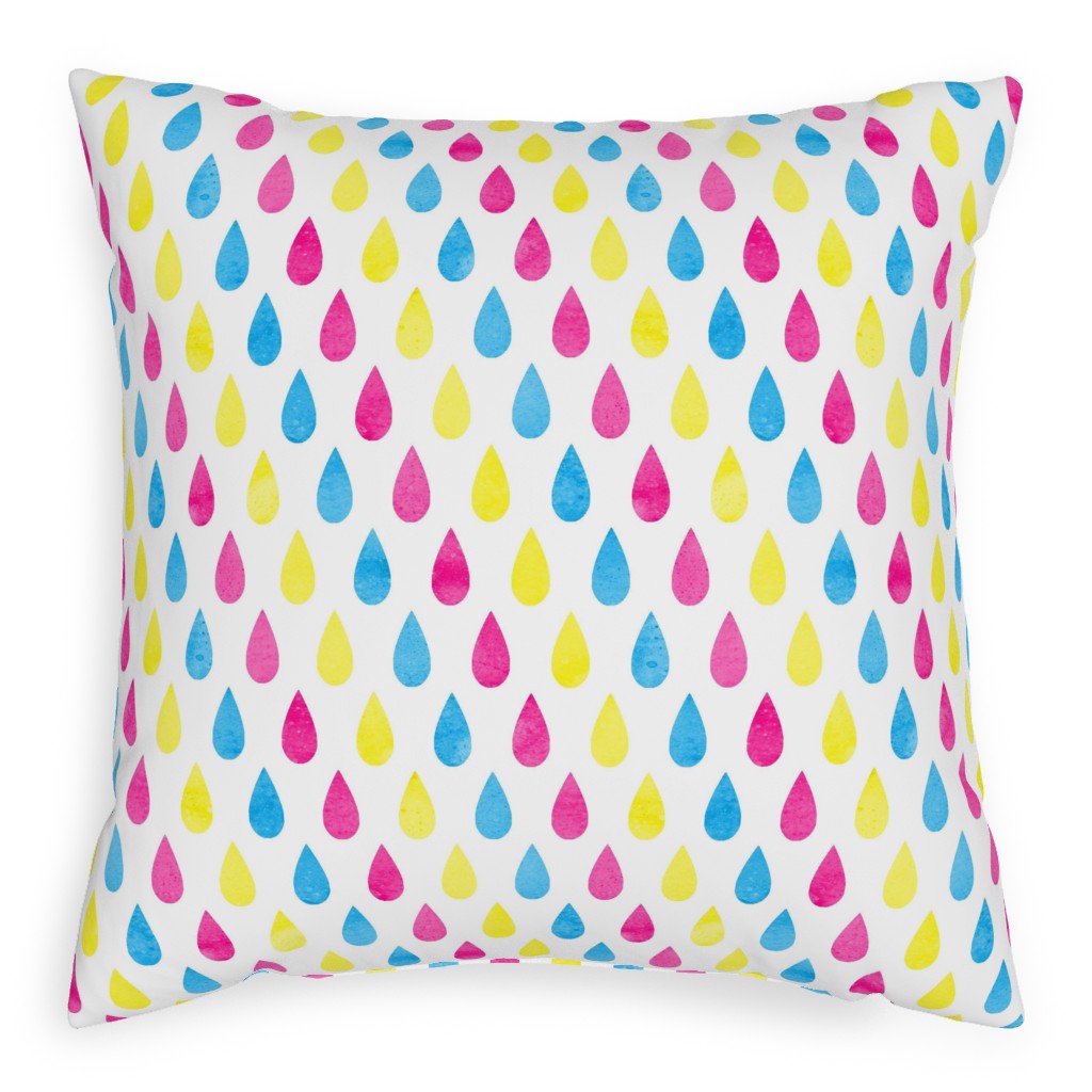 Drops Pillow, Woven, White, 20x20, Double Sided, Multicolor, Waterfall