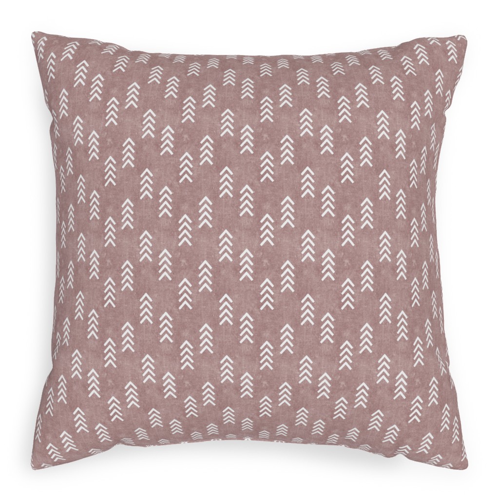 Arrows on Fading Rose Pillow, Woven, White, 20x20, Double Sided, Pink, Bright Pink