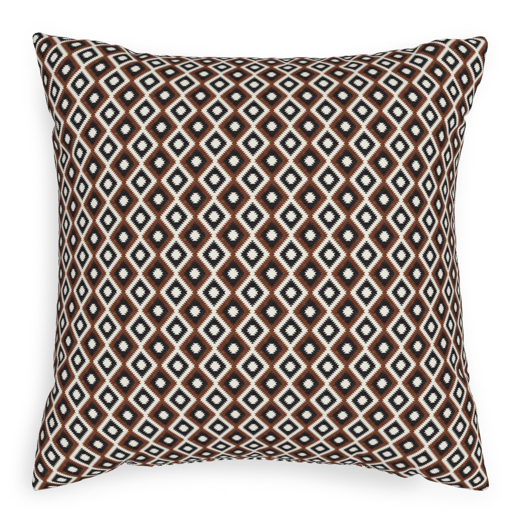 Aztec Pillow, Woven, White, 20x20, Double Sided, Brown, Silver Lining