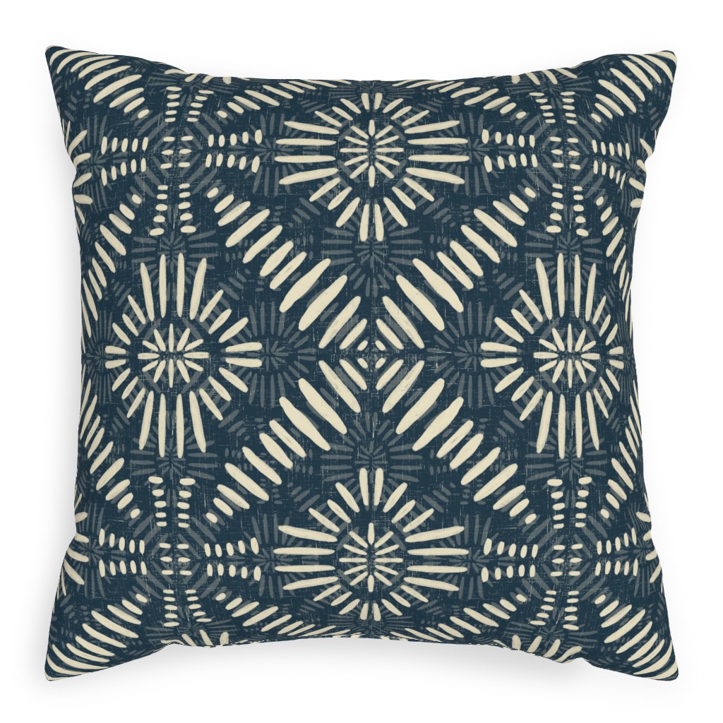 Wise - White on Blue Pillow, Woven, White, 20x20, Double Sided, Blue