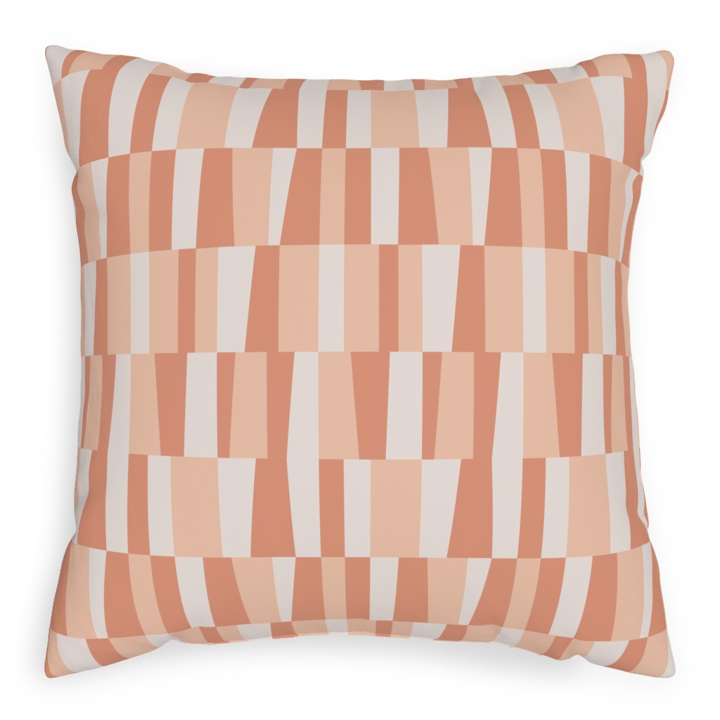 Collage Tiles - Orange Pillow, Woven, White, 20x20, Double Sided, Orange