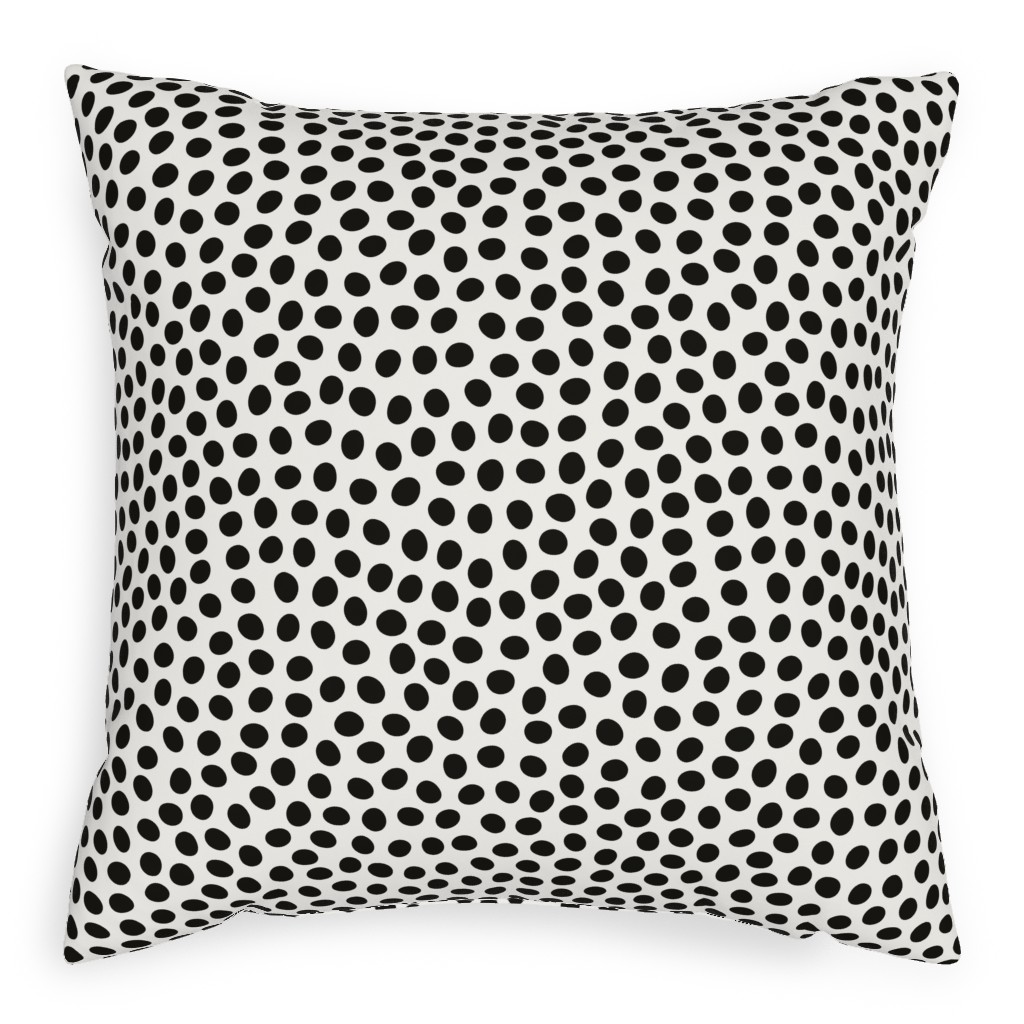 Dots - Black and White Pillow, Woven, White, 20x20, Double Sided, White