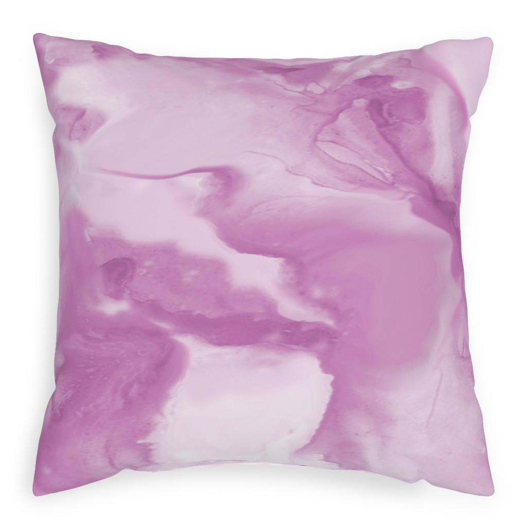 Abstract Watercolor Marble Pillow, Woven, White, 20x20, Double Sided, Purple