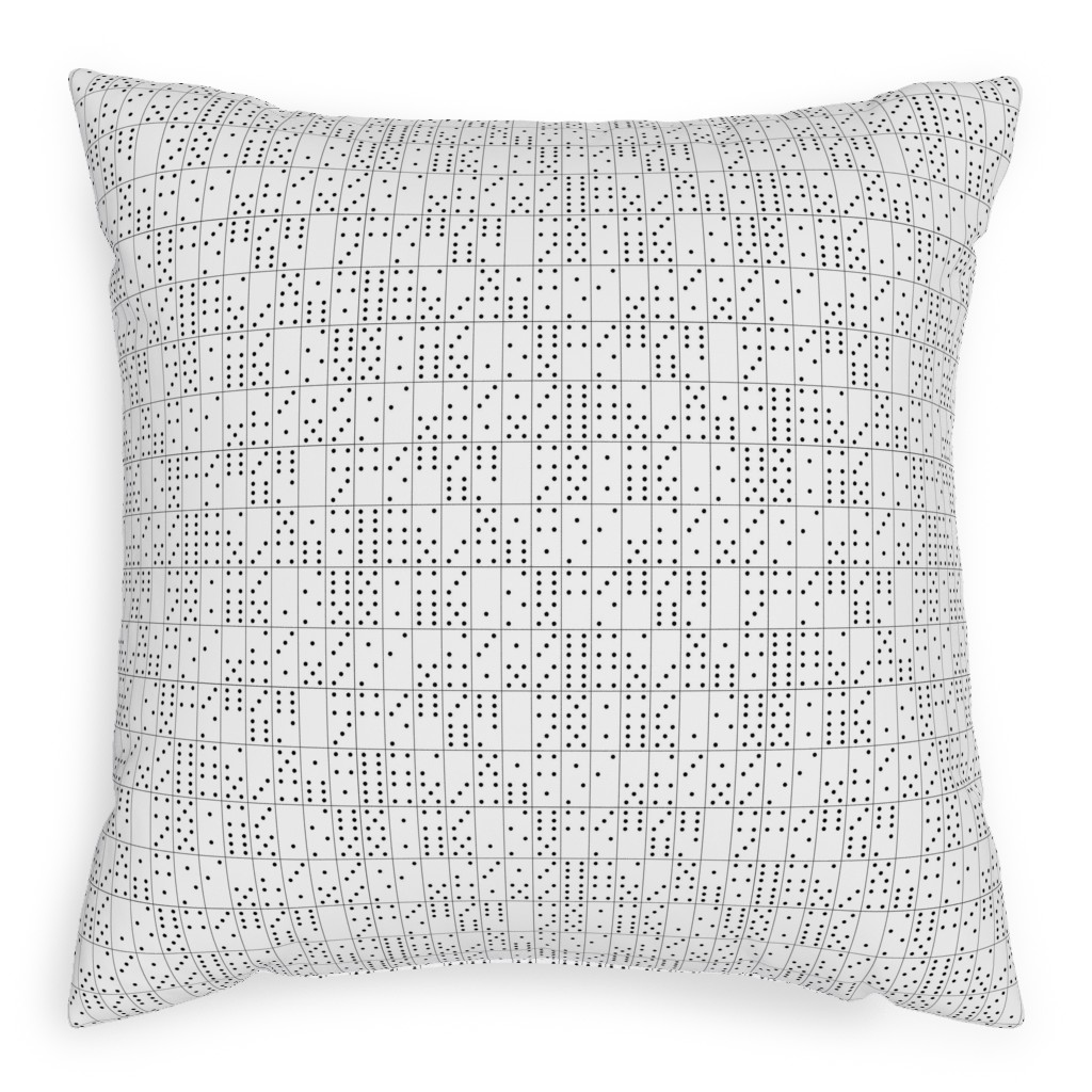 Domino Universe - Black and White Pillow, Woven, White, 20x20, Double Sided, White