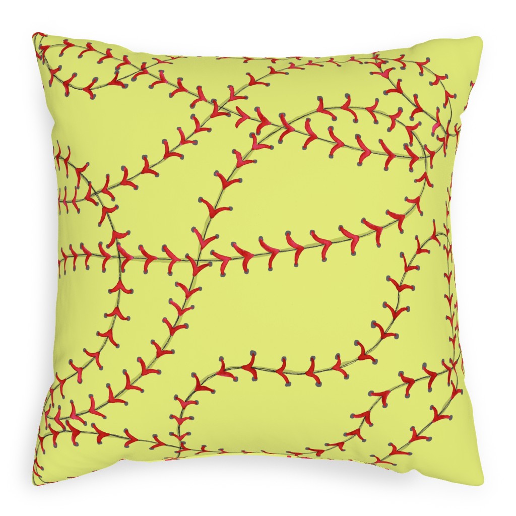 Ball Pillow, Woven, White, 20x20, Double Sided, Yellow, Buttercup