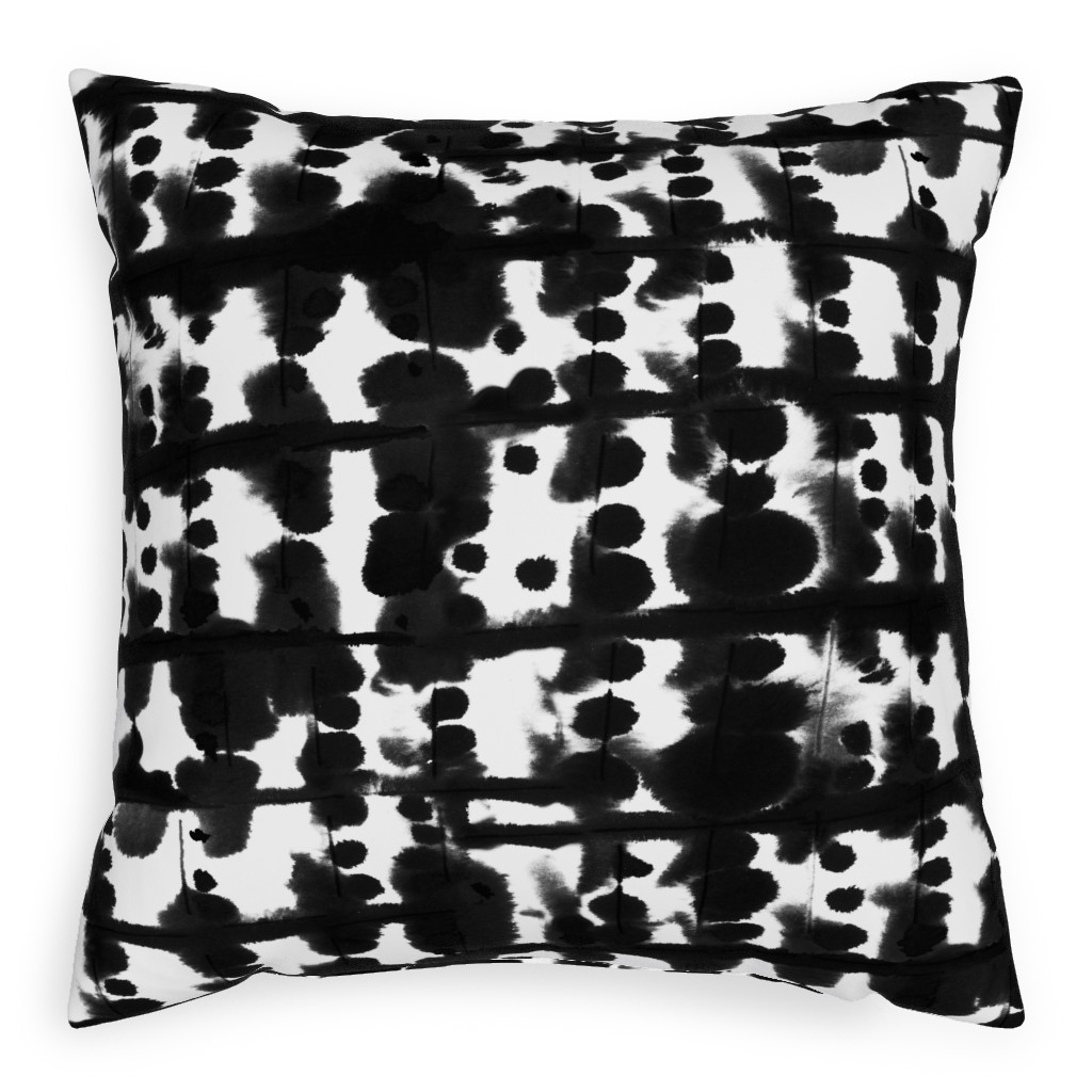 Parallel - Black Pillow, Woven, White, 20x20, Double Sided, Black, Black